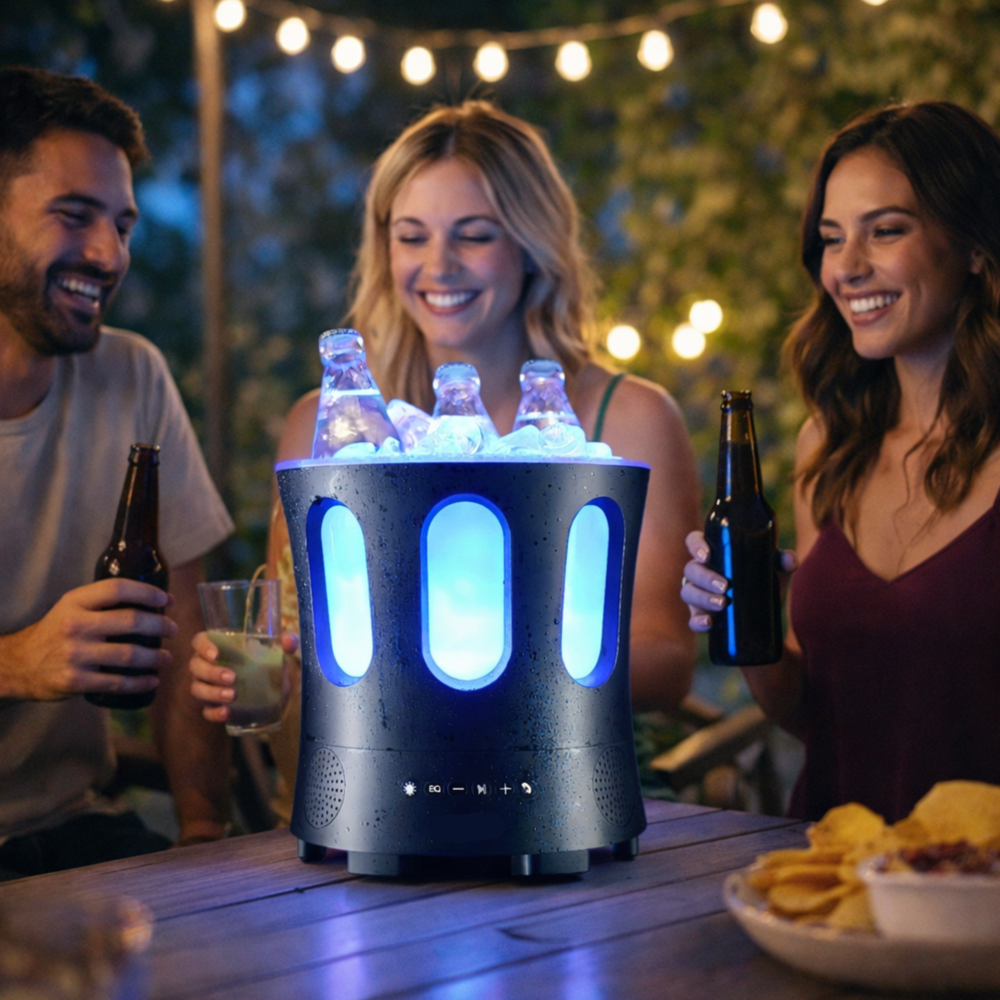 saunakaiutin ZONE – vedenkestävä Bluetooth-kaiutin saunaan, tunnelmavalo ja jääastia yhdessä laitteessa. Design from Finland.