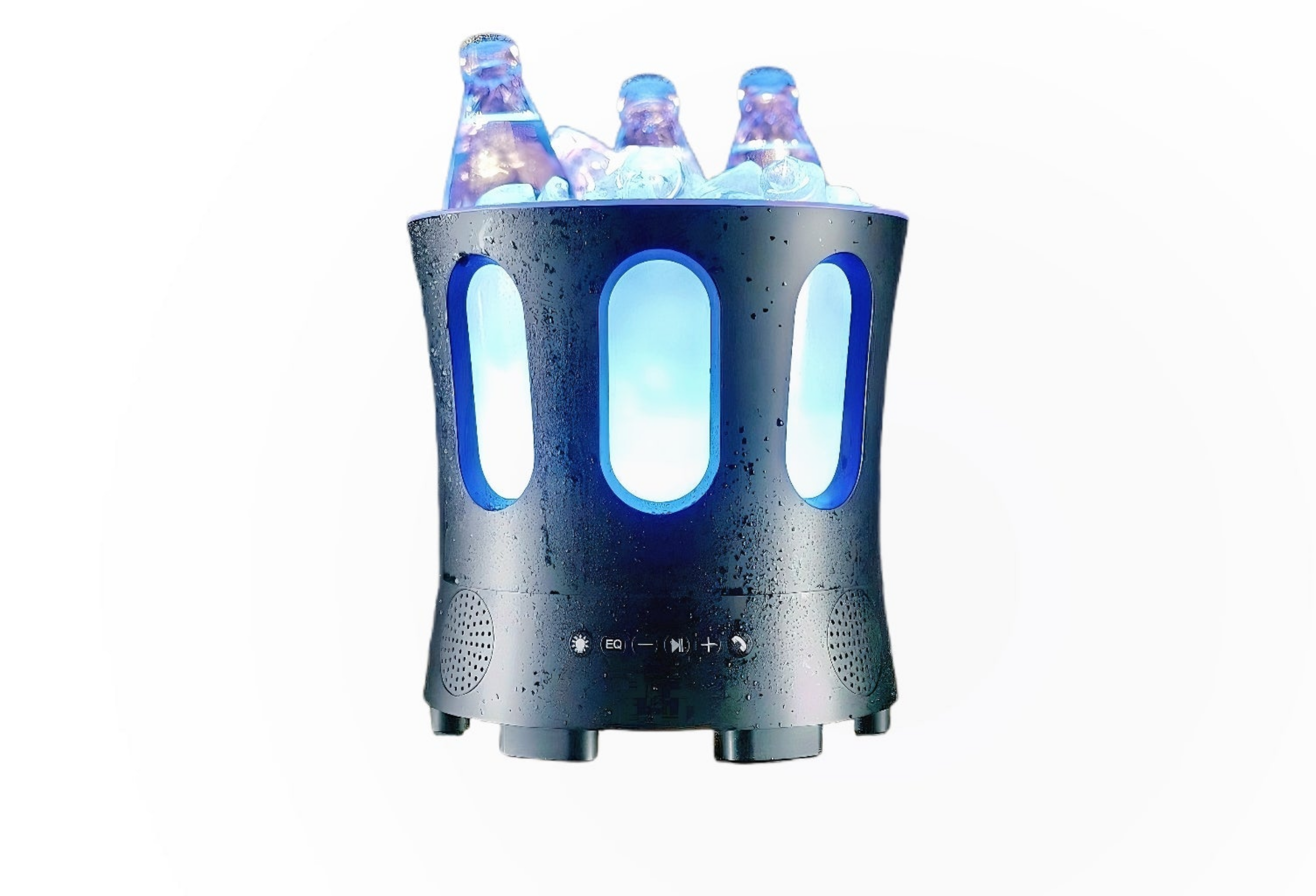 Saunakaiutin ZONE – 100% vedenpitävä Bluetooth-kaiutin saunaan. Kaiutin, tunnelmavalaisin ja jääastia samassa. Suomalainen Design from Finland -innovaatio.