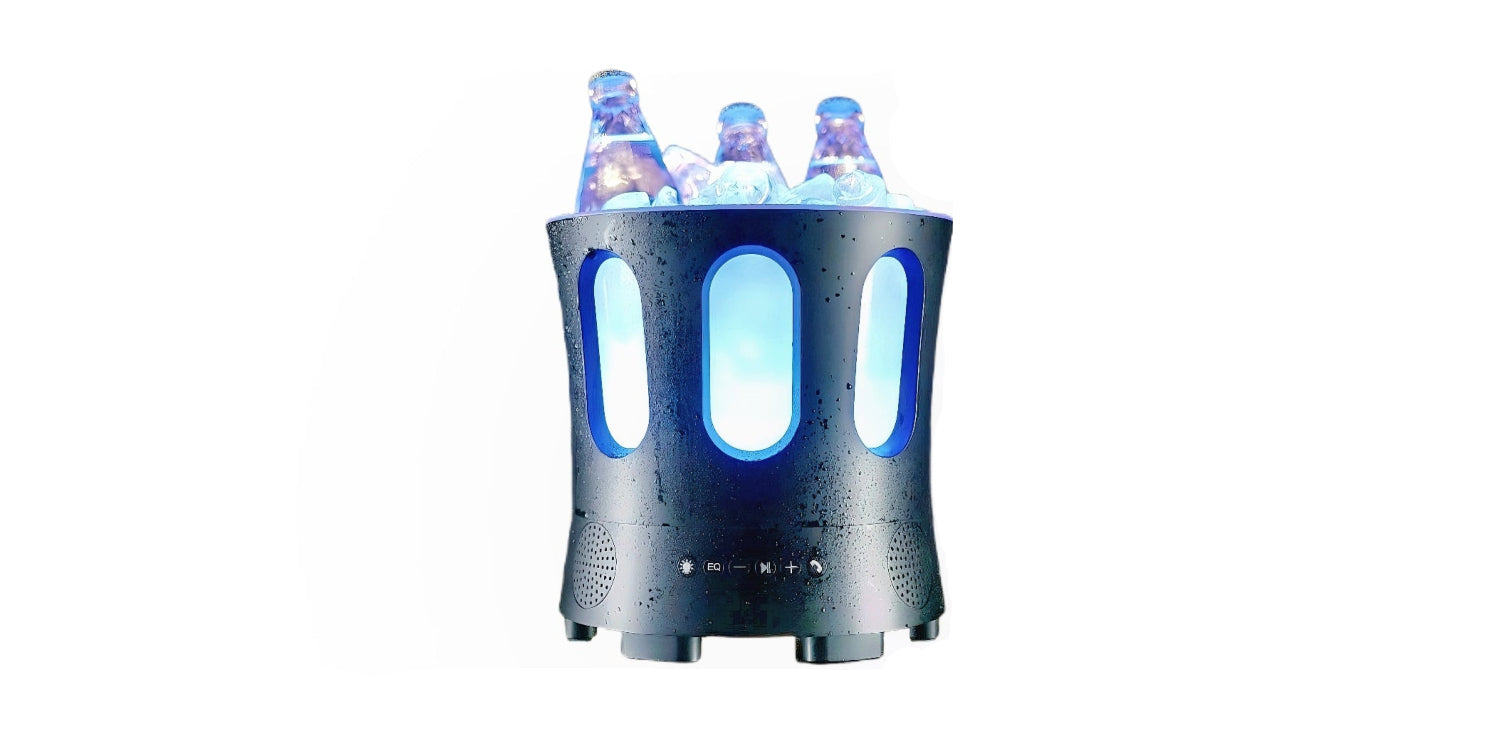 ZONE speaker – Waterproof Bluetooth speaker for sauna. Speaker, ambient light and ice bucket in one. Design from Finland -innovation.